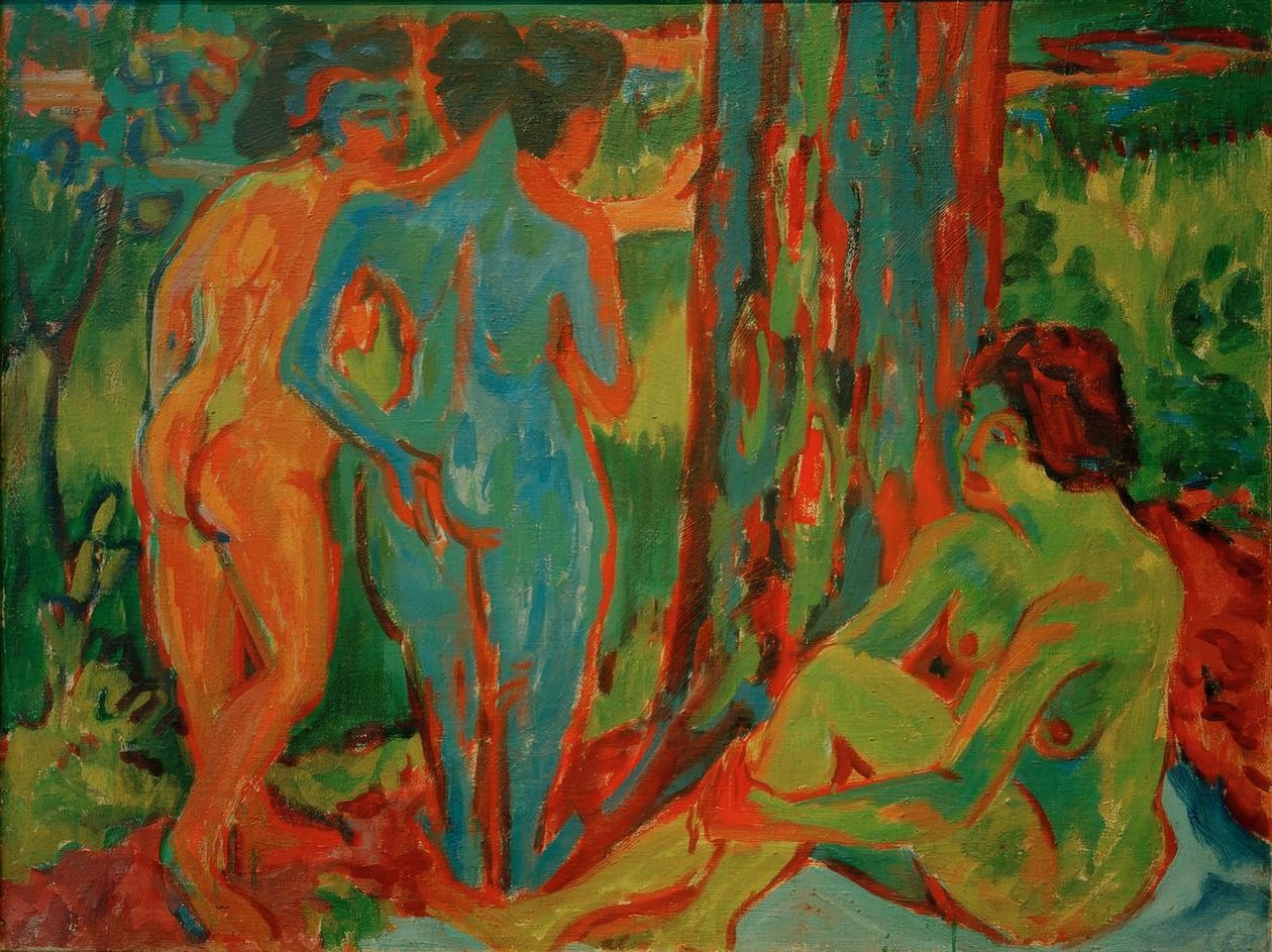 Drei Akte im Wald tekijältä Ernst Ludwig Kirchner