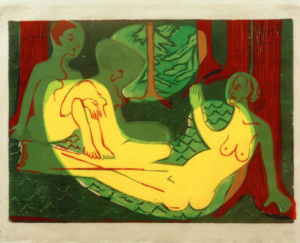Kolme näytöstä metsässä tekijältä Ernst Ludwig Kirchner