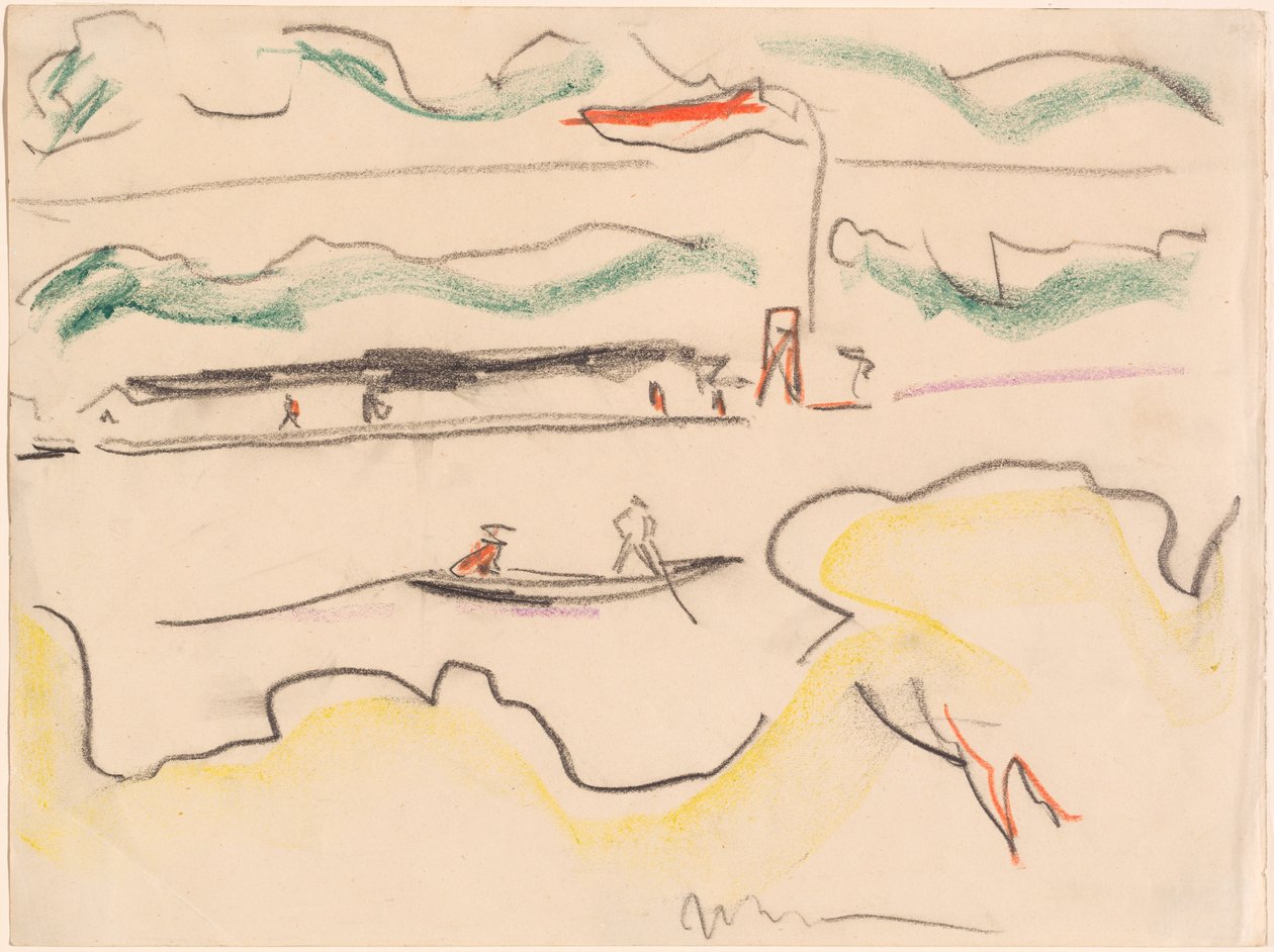 Elben maisema lähellä Dresdeniä tekijältä Ernst Ludwig Kirchner
