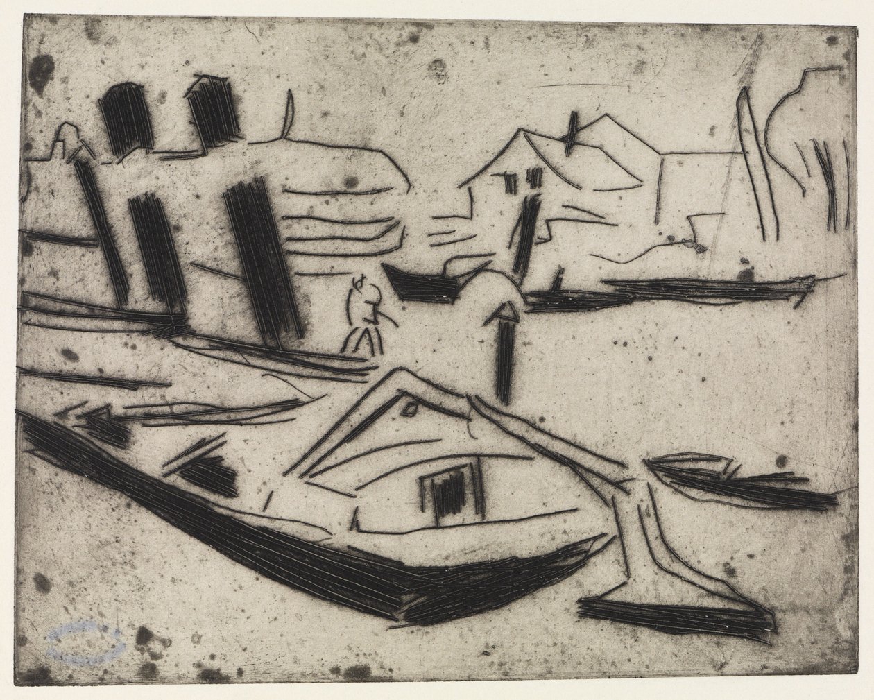 Elbzille ketjutraktorilla tekijältä Ernst Ludwig Kirchner