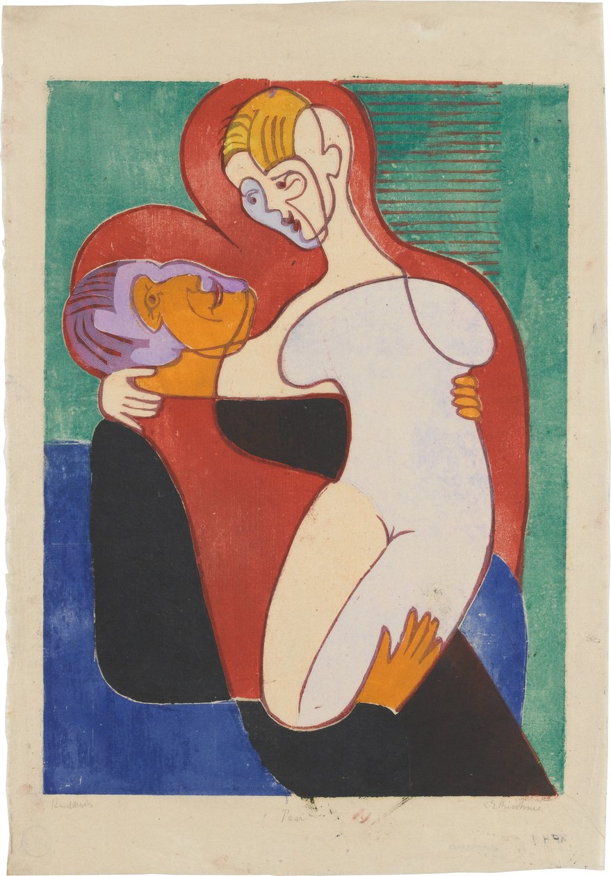 Elisabeth ja Julius Hembus (rakastavaiset; Hembusit) tekijältä Ernst Ludwig Kirchner