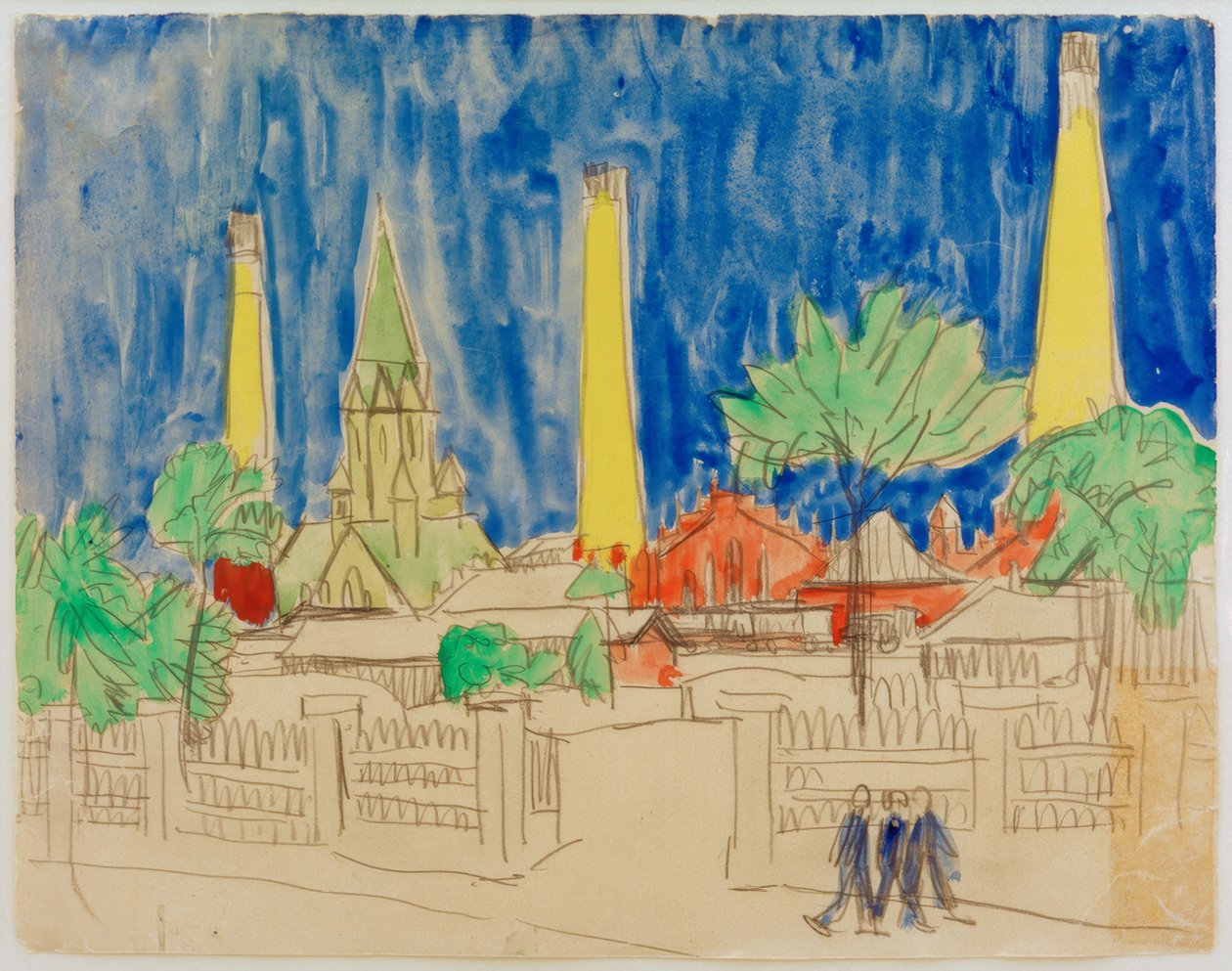 Tehdas Dresdenissä tekijältä Ernst Ludwig Kirchner