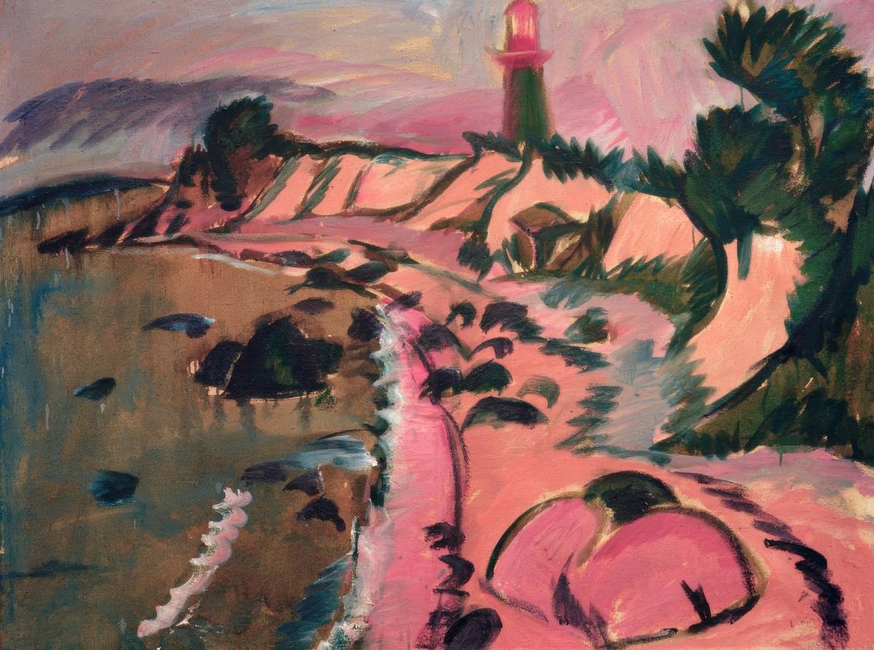 Fehmarnküste mit Leuchtturm tekijältä Ernst Ludwig Kirchner