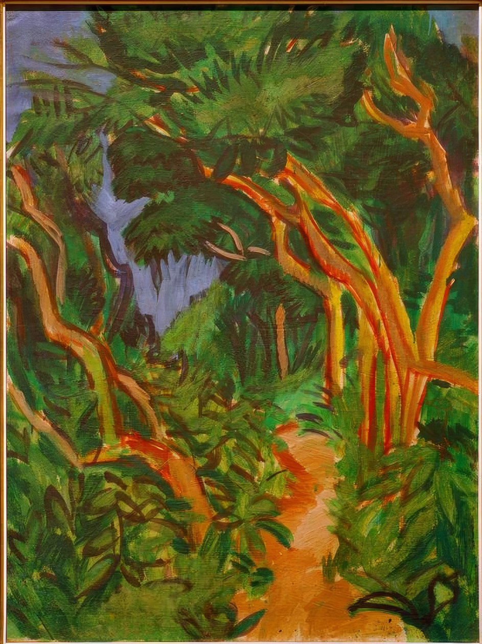 Fehmarn maisema, metsäpolku tekijältä Ernst Ludwig Kirchner