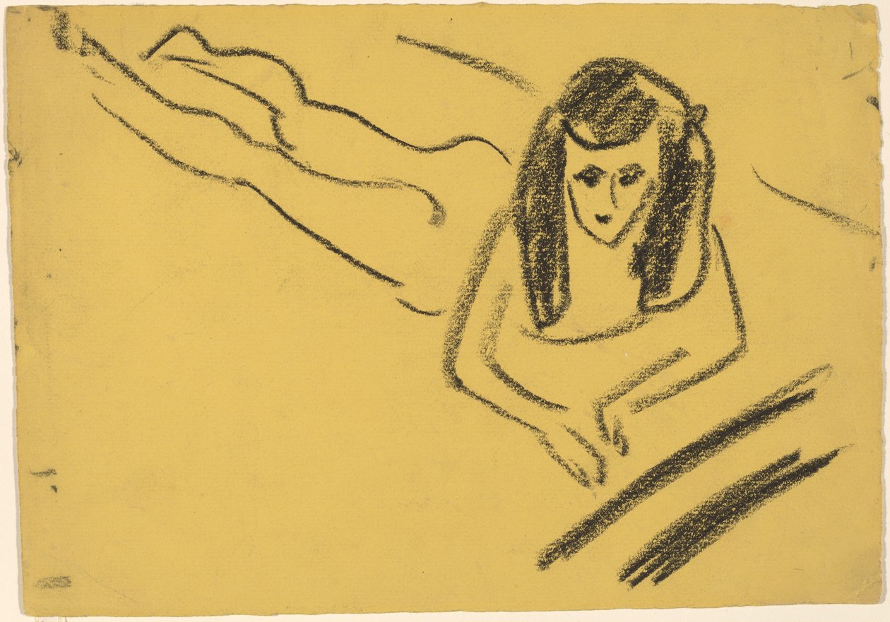 Fränzi makuuasennossa tekijältä Ernst Ludwig Kirchner