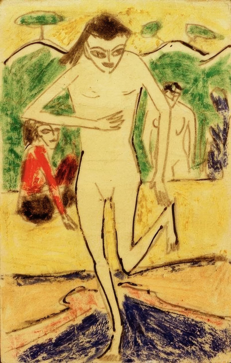 Fränzi vor Wandbehang tekijältä Ernst Ludwig Kirchner