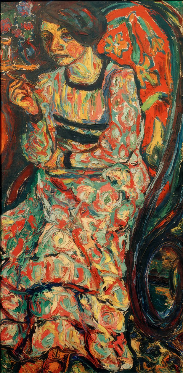 Nainen keinutuolissa (Emmi Frisch) tekijältä Ernst Ludwig Kirchner