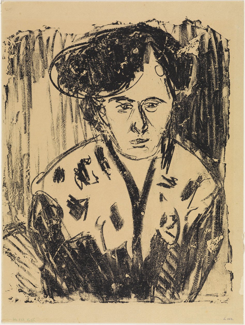 Nainen, jolla on pitsikaulus tekijältä Ernst Ludwig Kirchner