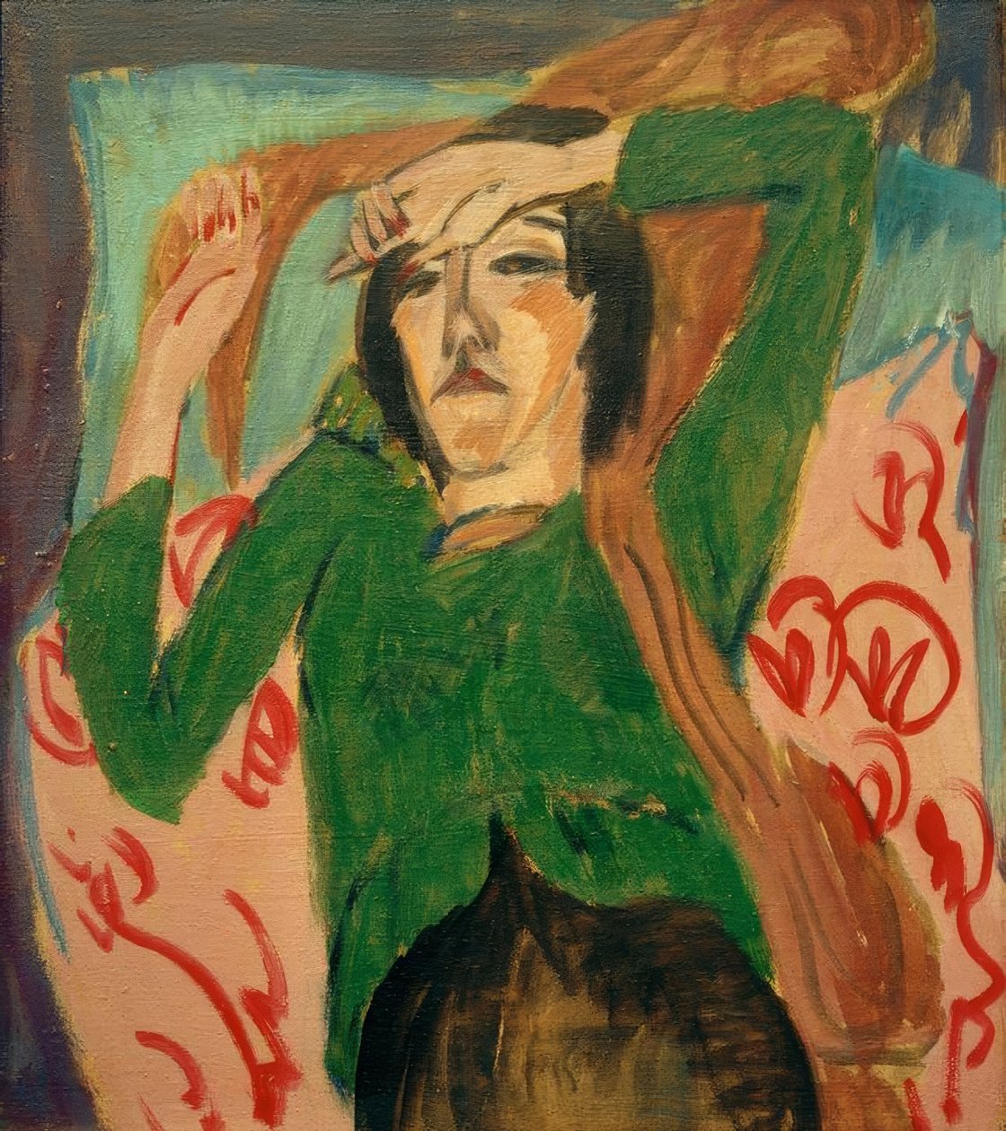 Nainen vihreässä takissa tekijältä Ernst Ludwig Kirchner