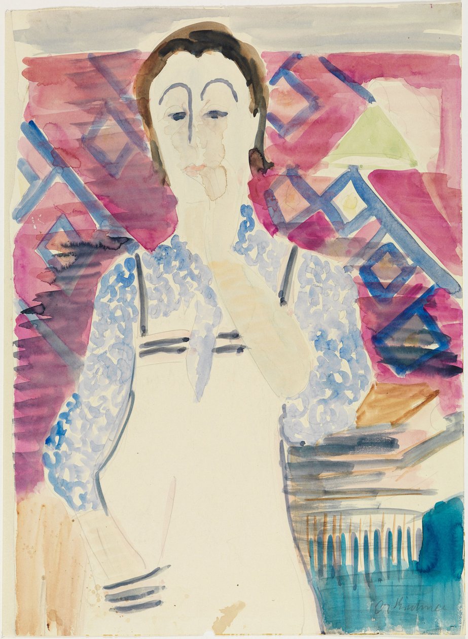 Nainen esiliinassa (Erna Kirchner) tekijältä Ernst Ludwig Kirchner