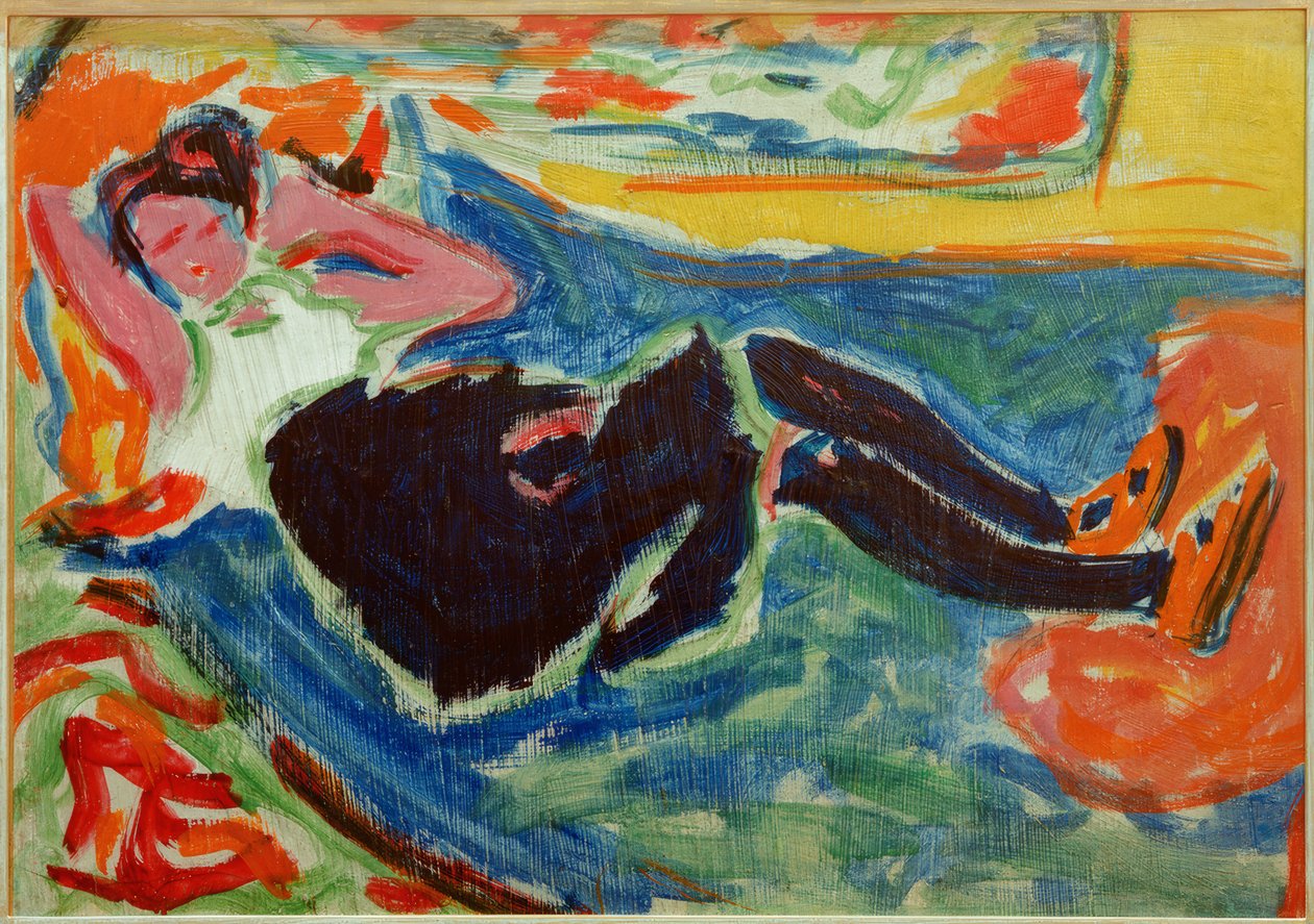 Frau mit schwarzen Strümpfen tekijältä Ernst Ludwig Kirchner