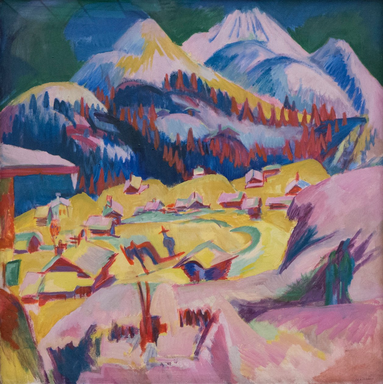 Frauenkirch talvella, 1918-1919. tekijältä Ernst Ludwig Kirchner