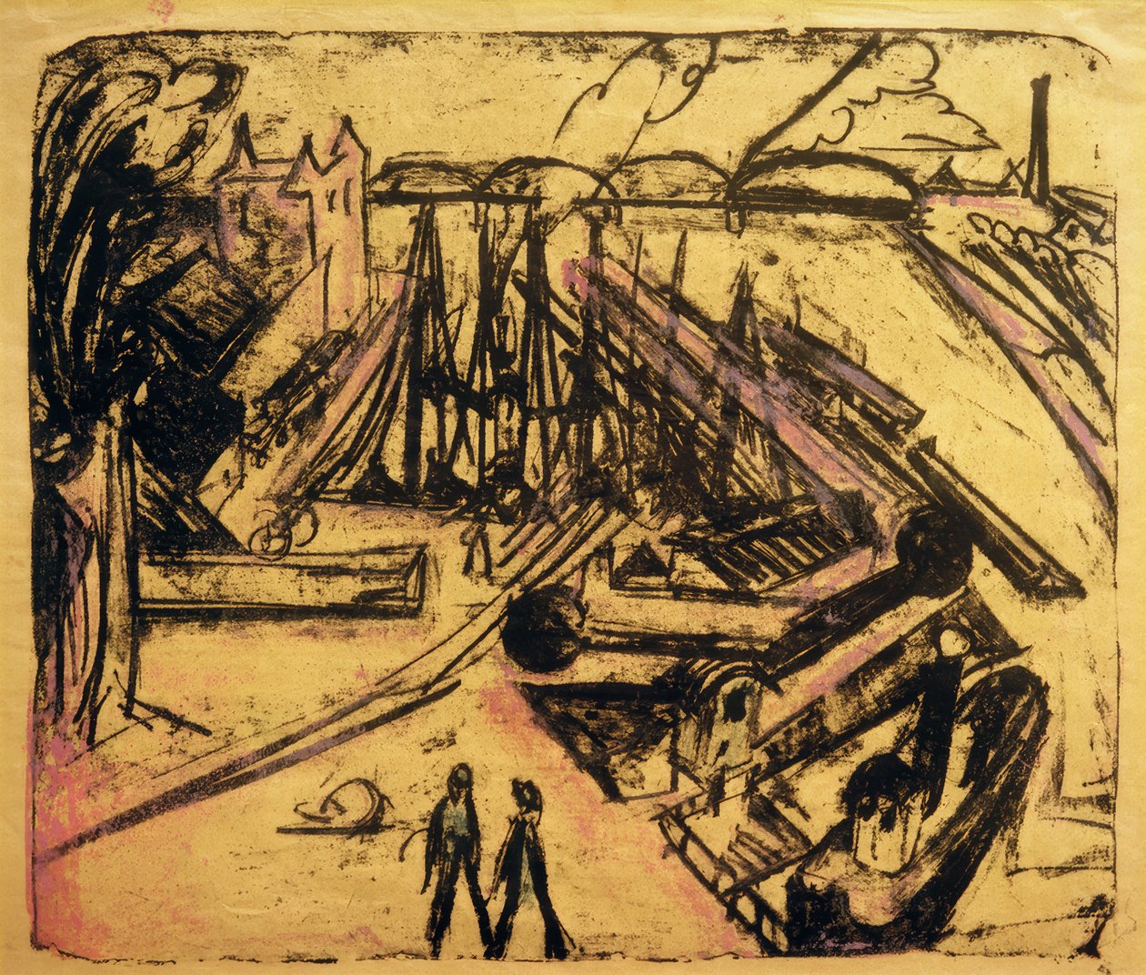 Freihafen Frankfurt am Main tekijältä Ernst Ludwig Kirchner