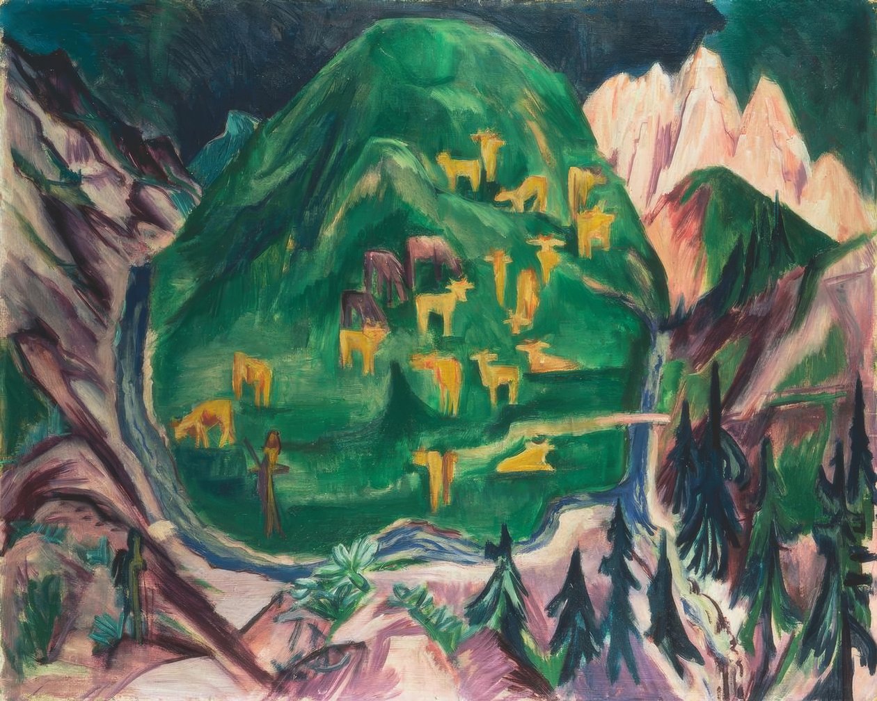 Galtviehin laitumella tekijältä Ernst Ludwig Kirchner