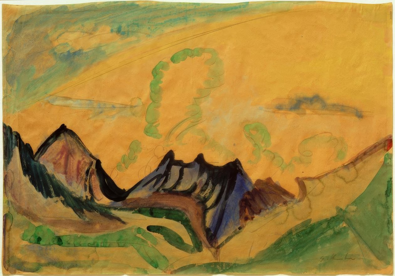 Vuoristomaisema tekijältä Ernst Ludwig Kirchner