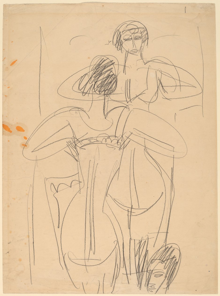 Tyttö ennen peiliä tekijältä Ernst Ludwig Kirchner