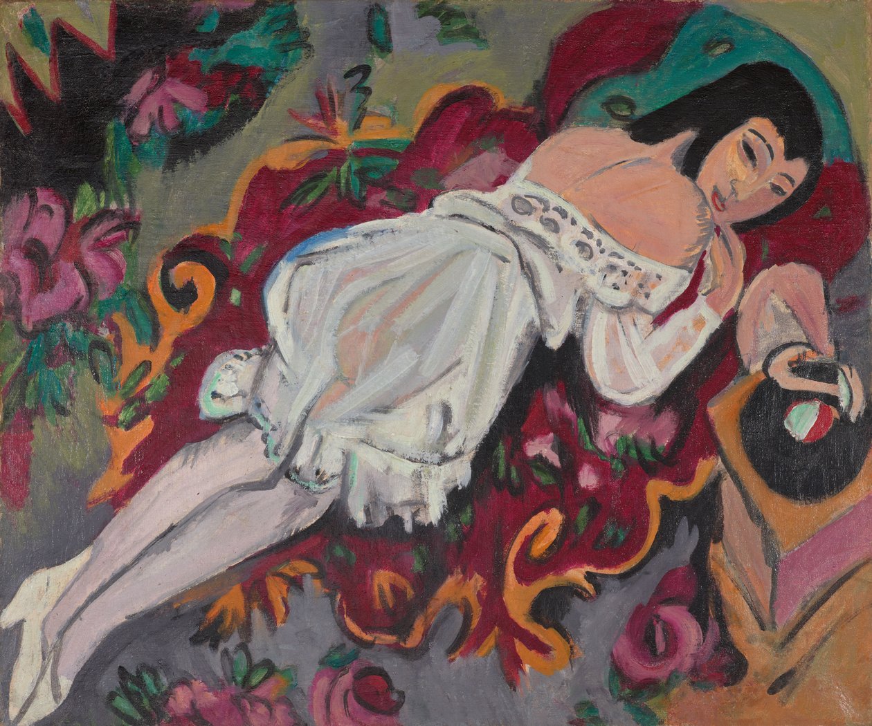 Tyttö valkoisessa aluspaidassa tekijältä Ernst Ludwig Kirchner