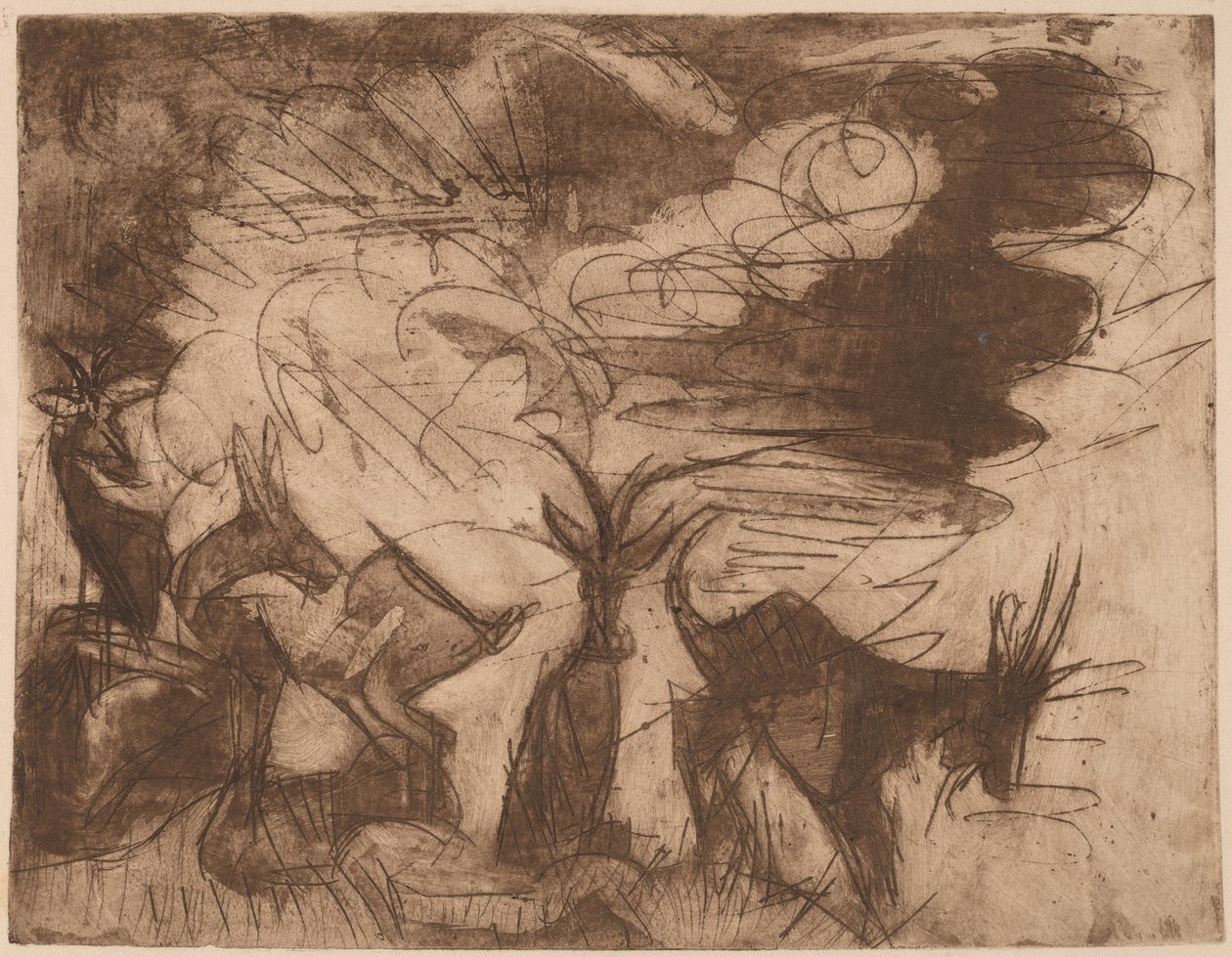 Vuohet ja pilvet tekijältä Ernst Ludwig Kirchner