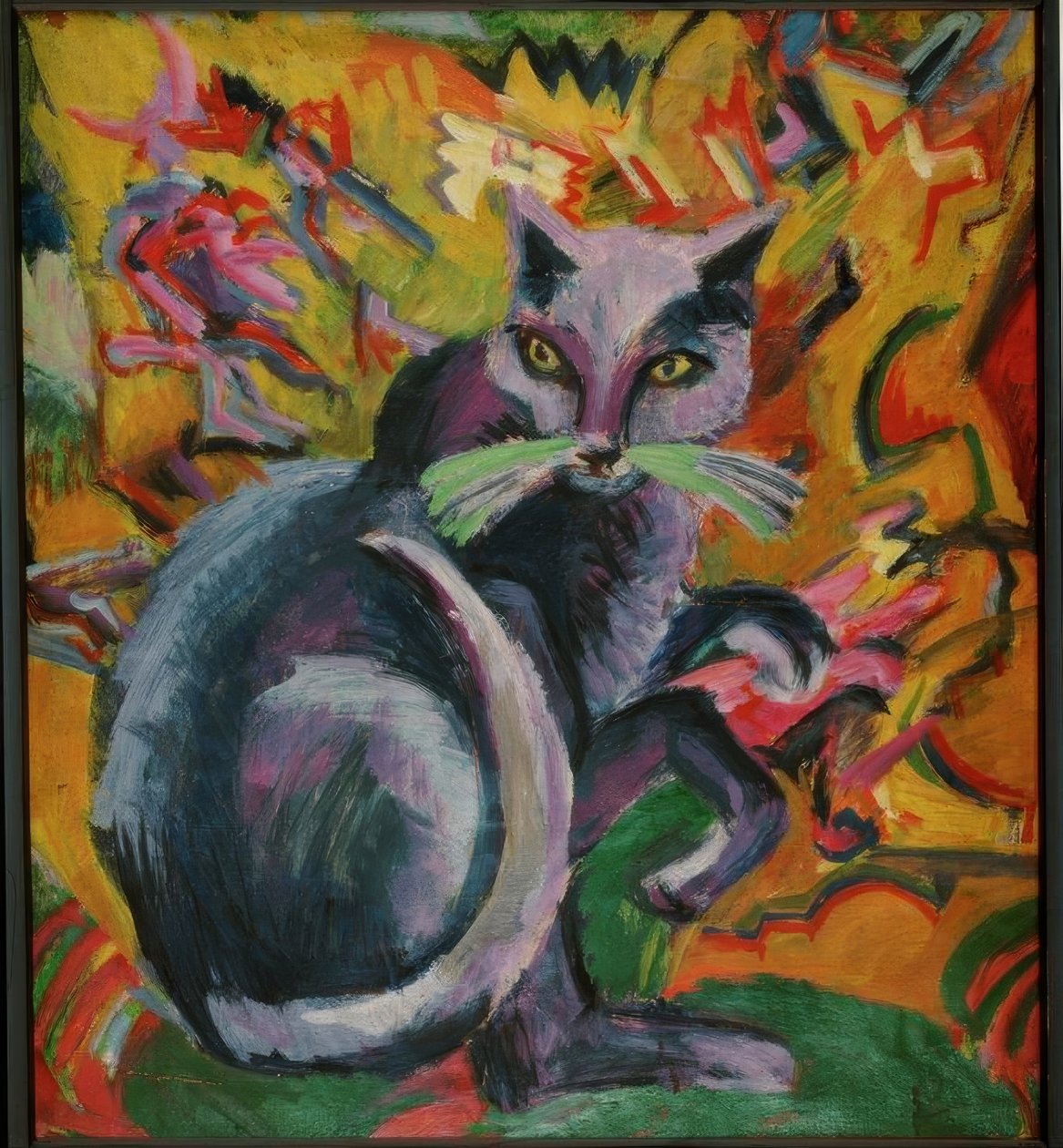 Grauer Kater auf Kissen tekijältä Ernst Ludwig Kirchner
