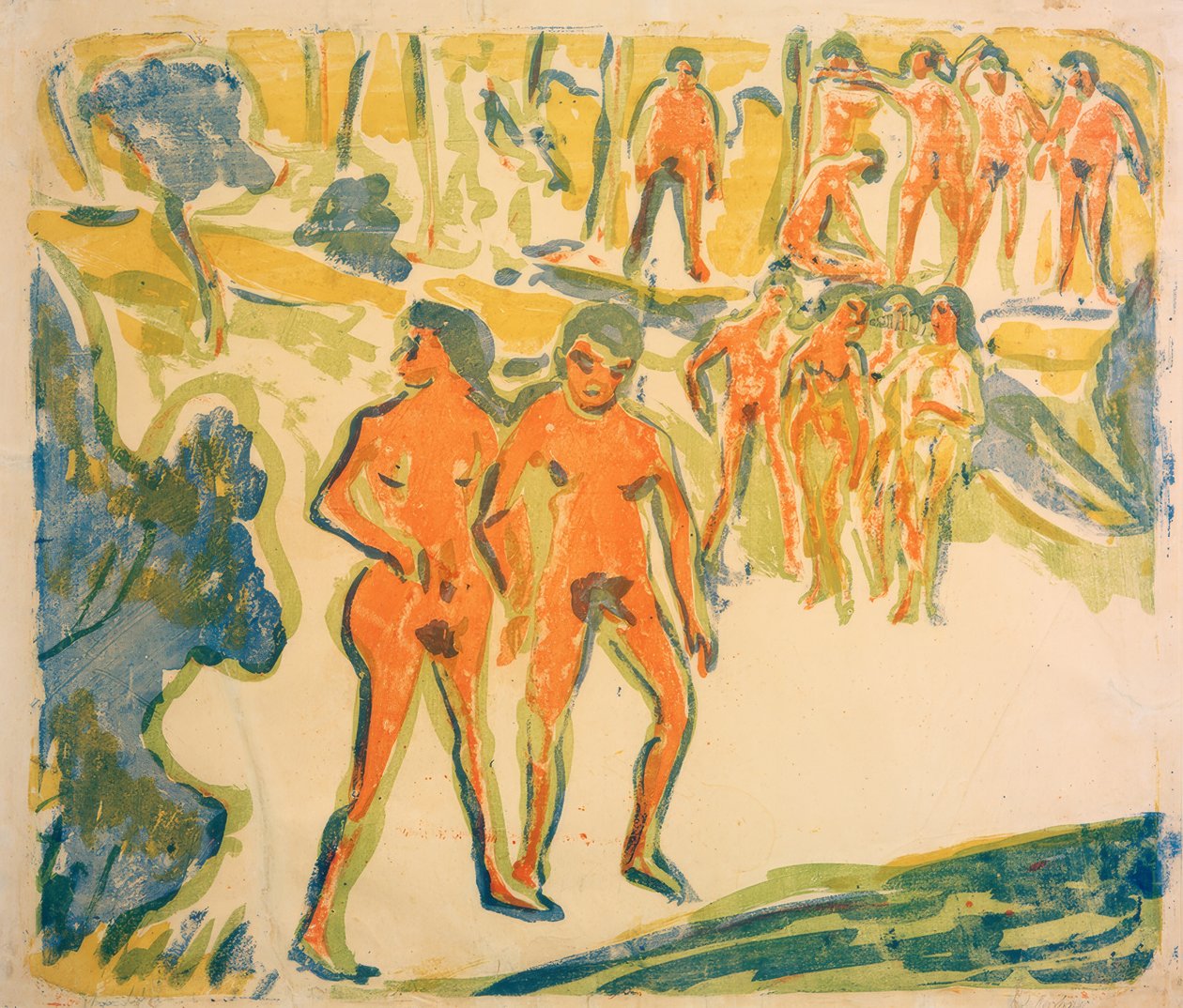 Ryhmien uimarit tekijältä Ernst Ludwig Kirchner
