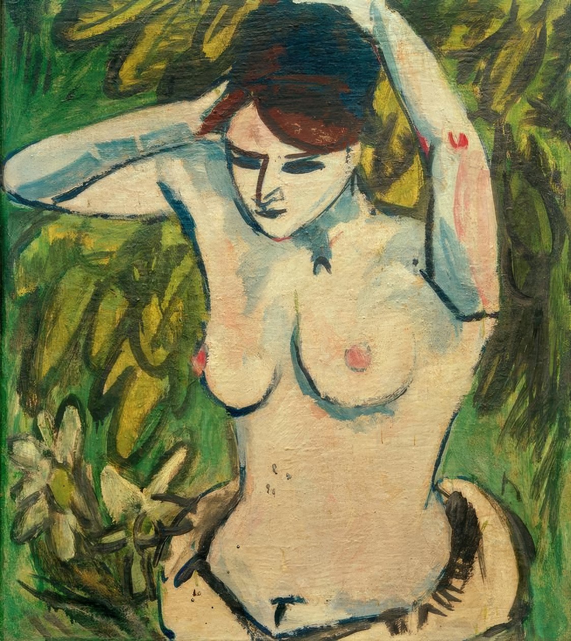 Puolitoiminen kädet koholla tekijältä Ernst Ludwig Kirchner