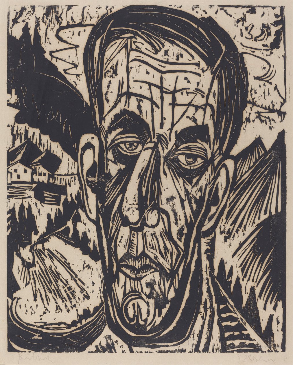 Van de Velden johtaja, Bright (Head of van de Velde, Hell) tekijältä Ernst Ludwig Kirchner
