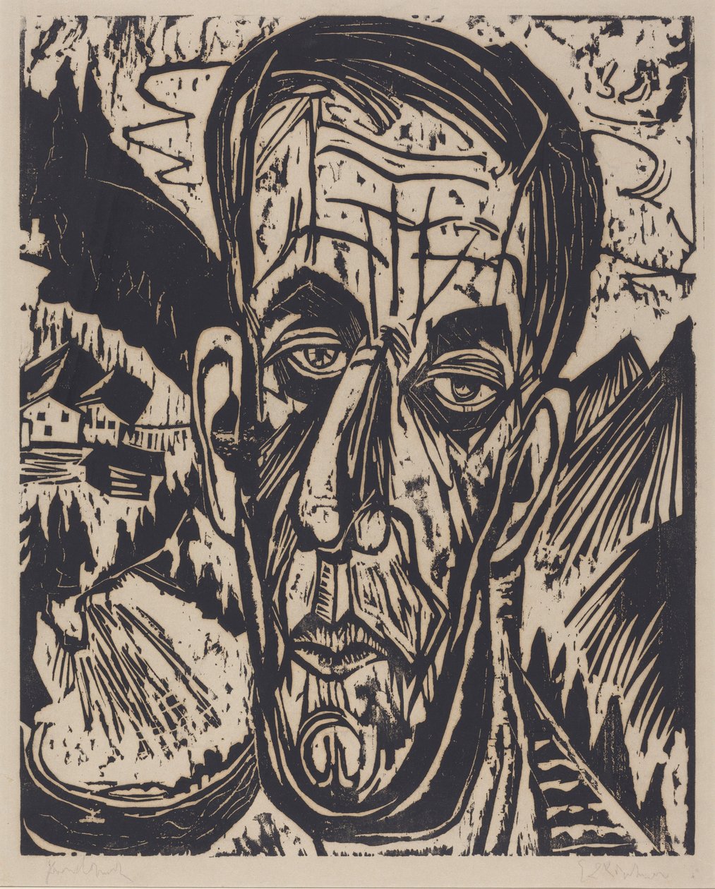 Head of van de Velde, Bright (Kopf van de Velde, Hell) tekijältä Ernst Ludwig Kirchner