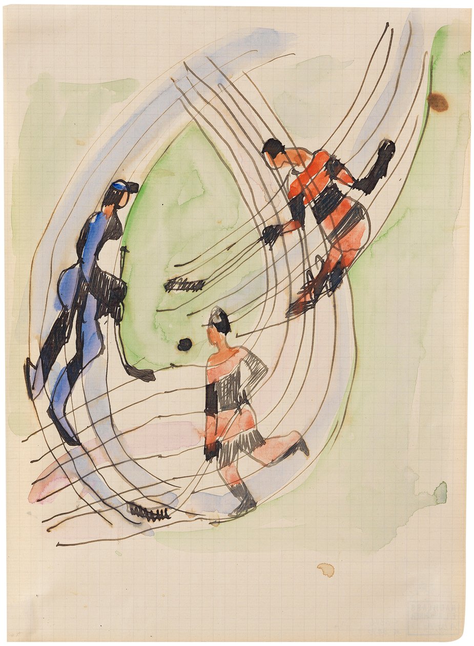 Jääkiekkoilijat, noin 1934. tekijältä Ernst Ludwig Kirchner