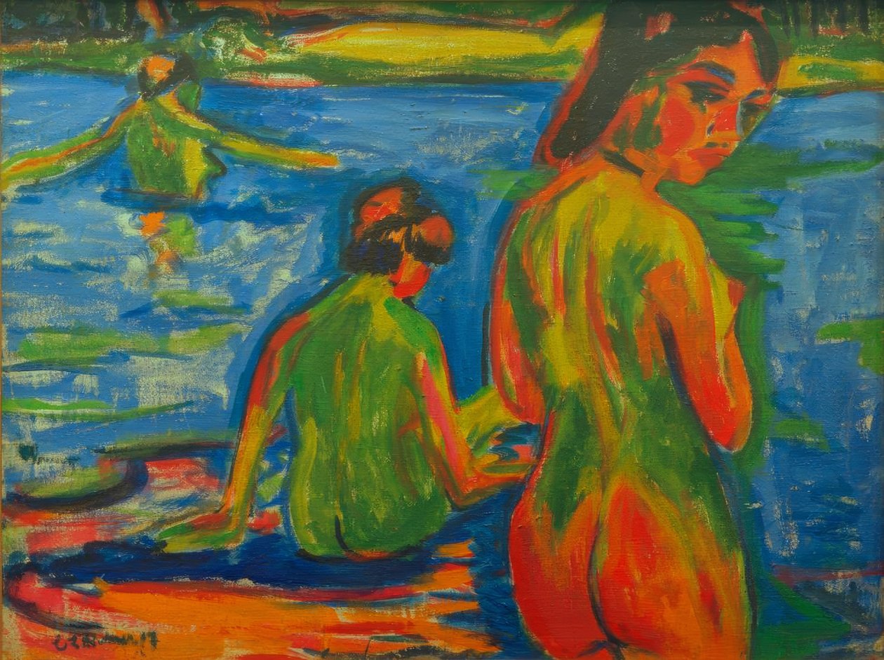 Im See badende Mädchen tekijältä Ernst Ludwig Kirchner
