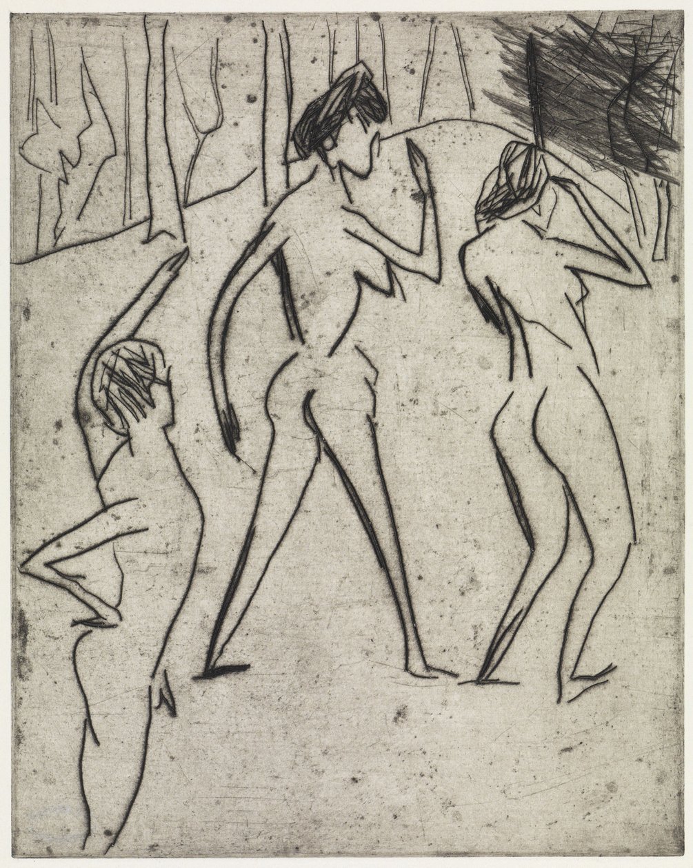 Metsään astuvat uimarit / Hippodromi tekijältä Ernst Ludwig Kirchner