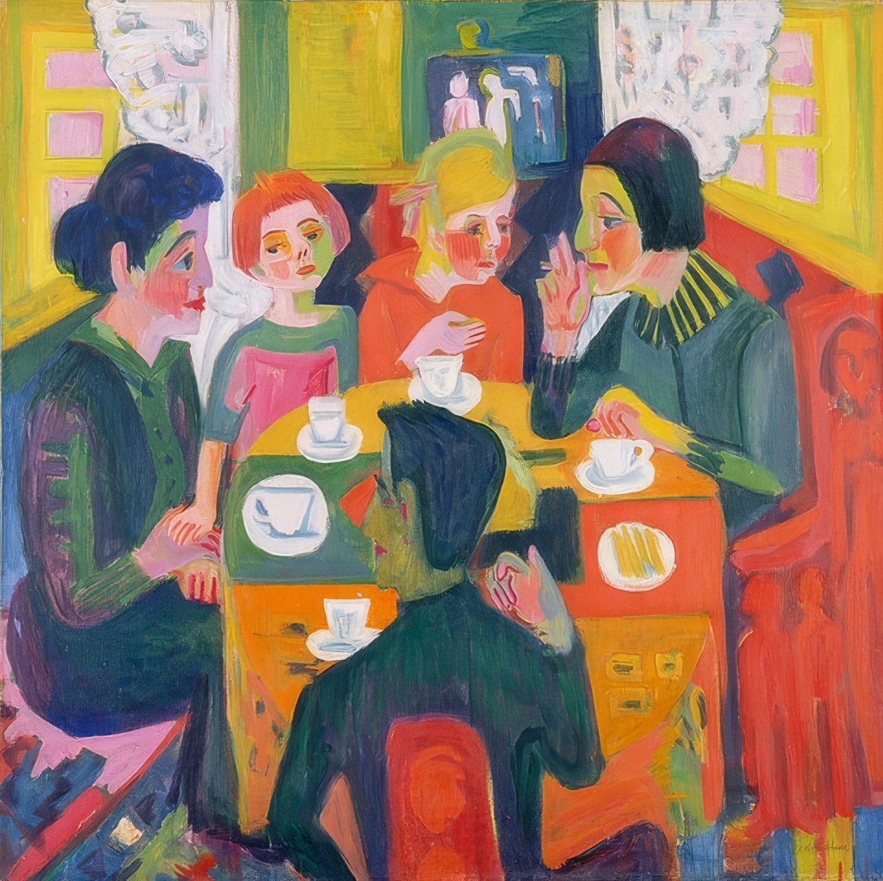 Sohvapöytä. 1923/24 tekijältä Ernst Ludwig Kirchner