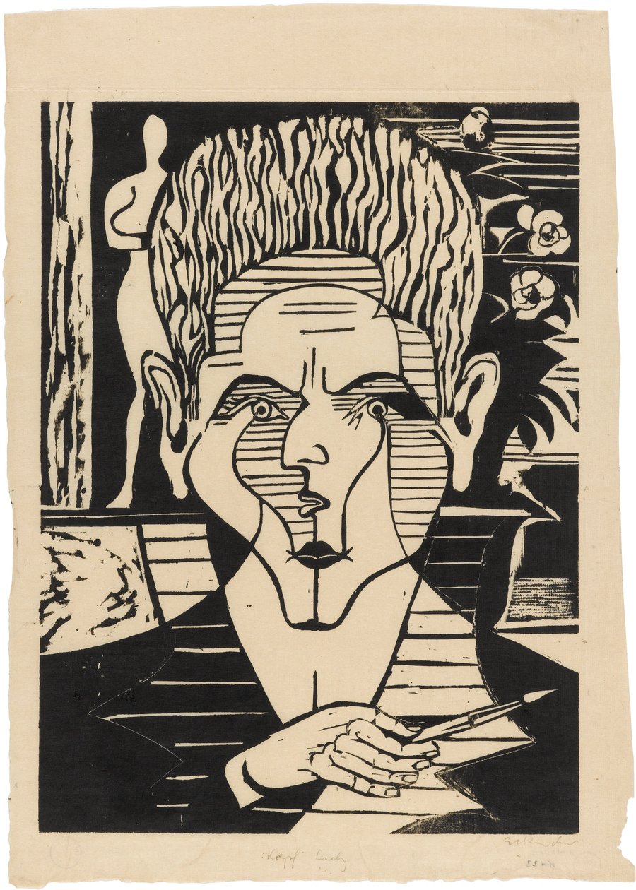 Christian Anton Laelyn pää (1913-1992) tekijältä Ernst Ludwig Kirchner