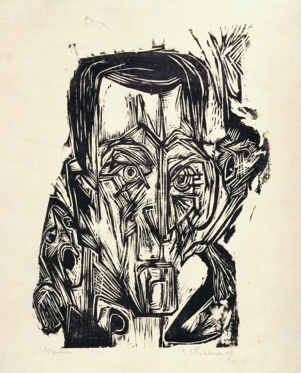 Pää Runoilija Frank I tekijältä Ernst Ludwig Kirchner