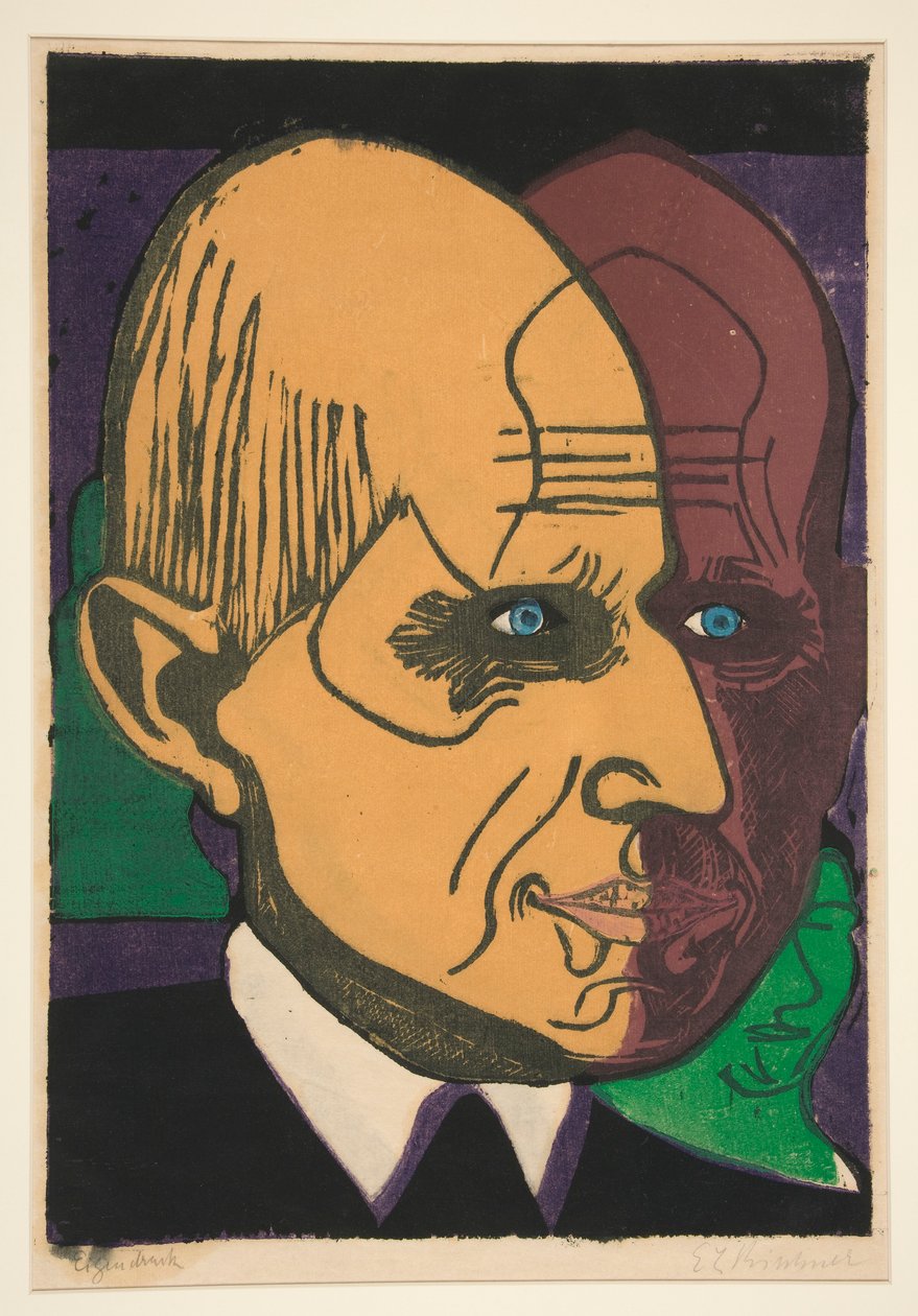 pää dr Bauer (Tohtori Bauerin muotokuva) tekijältä Ernst Ludwig Kirchner