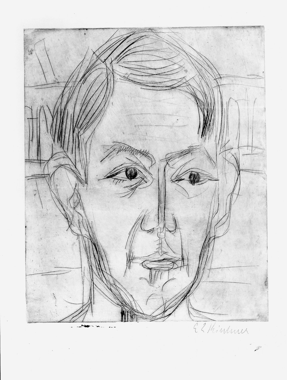 Nuoren miehen pää (tohtori Hans Bütow) tekijältä Ernst Ludwig Kirchner