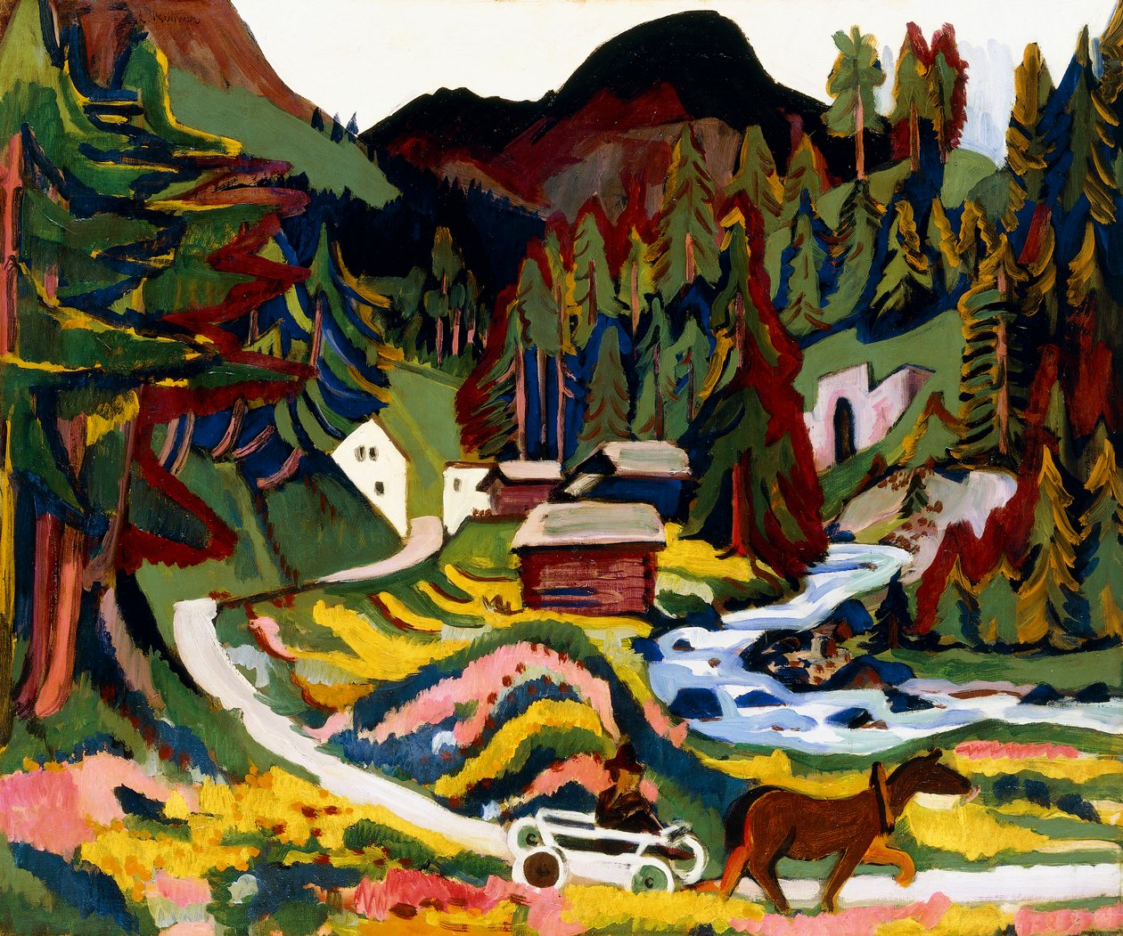 Maisema keväällä, Sertig, 1924-25 tekijältä Ernst Ludwig Kirchner