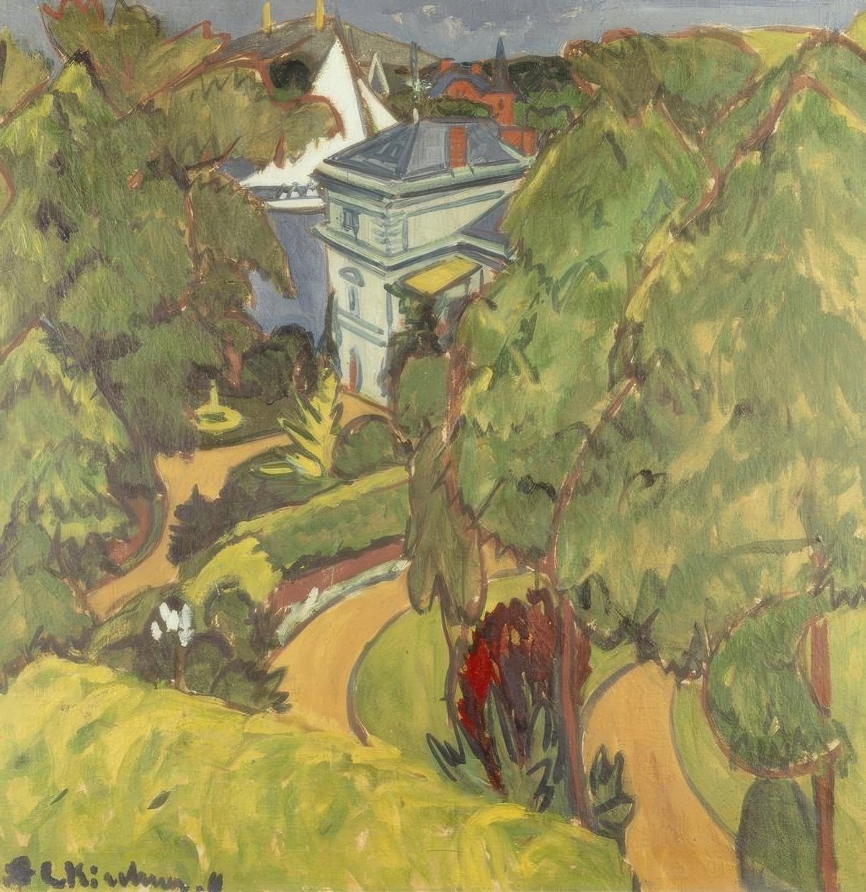 Landschaft (Villa bei Grünau) tekijältä Ernst Ludwig Kirchner