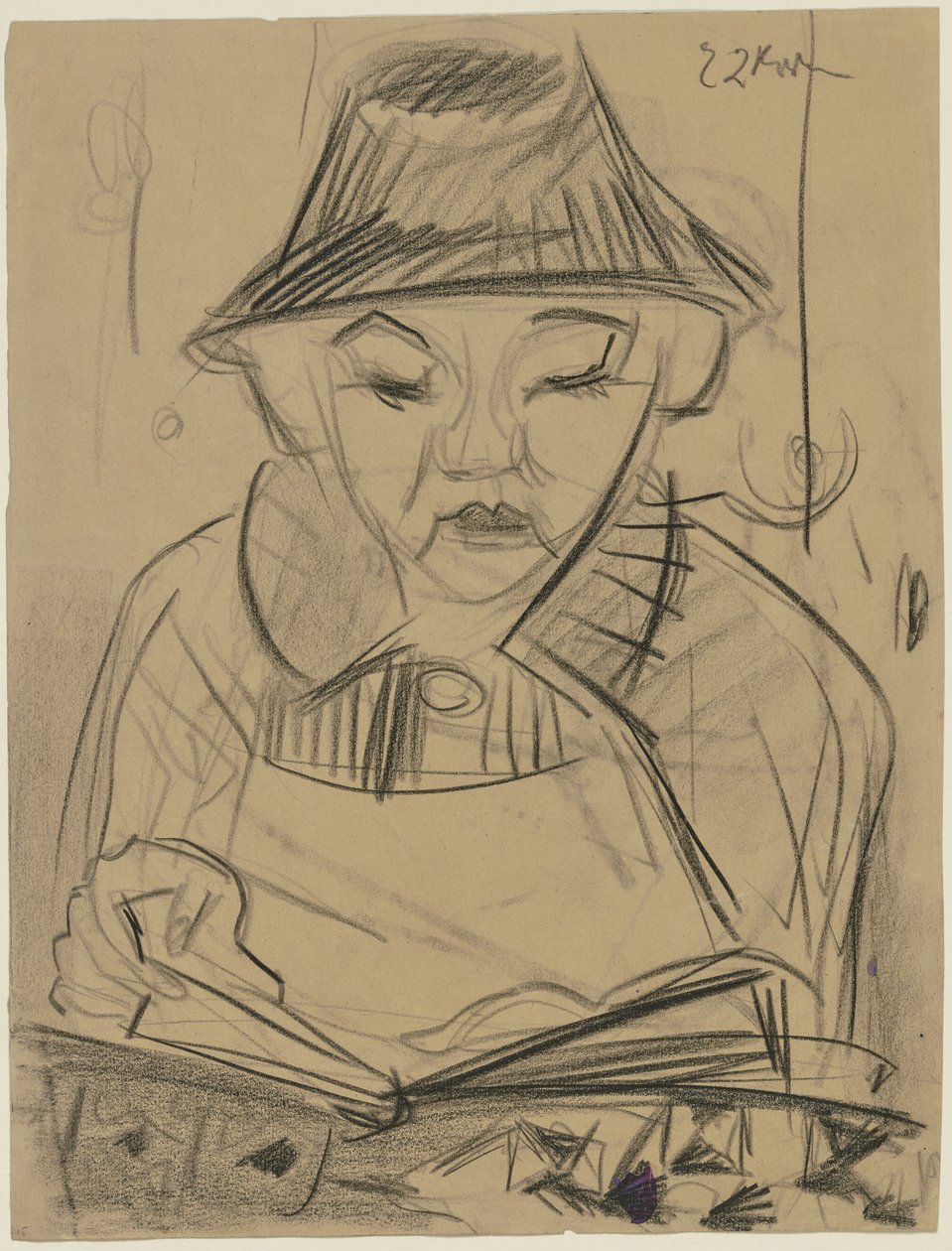 Lukeva poika tekijältä Ernst Ludwig Kirchner