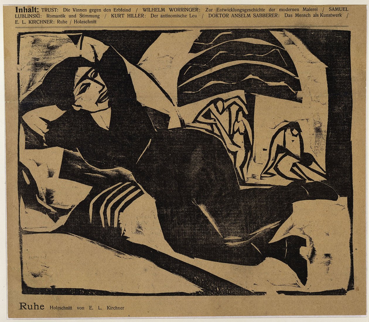 Makaava nainen (Lepo) (teoksesta: Der Sturm ...) tekijältä Ernst Ludwig Kirchner
