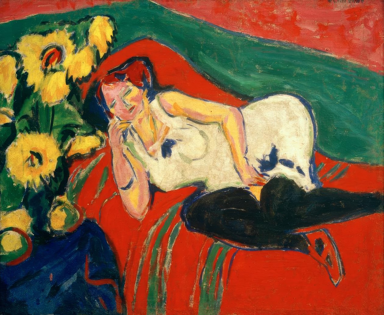 Makaa nainen valkoisessa paidassa tekijältä Ernst Ludwig Kirchner