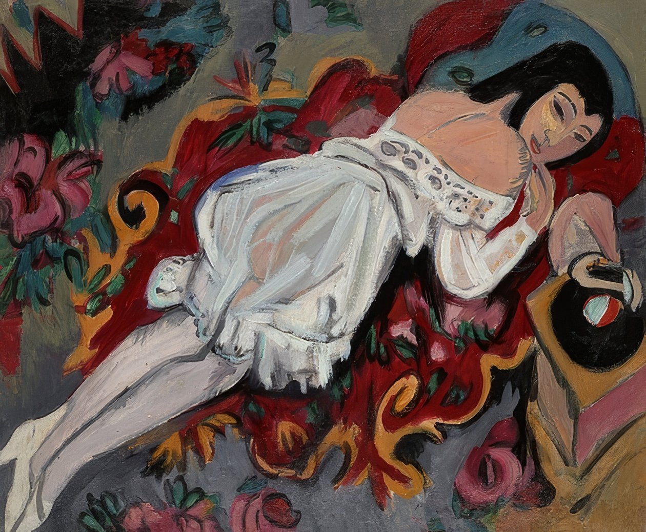 Tyttö valkoisessa paidassa. 1914 tekijältä Ernst Ludwig Kirchner