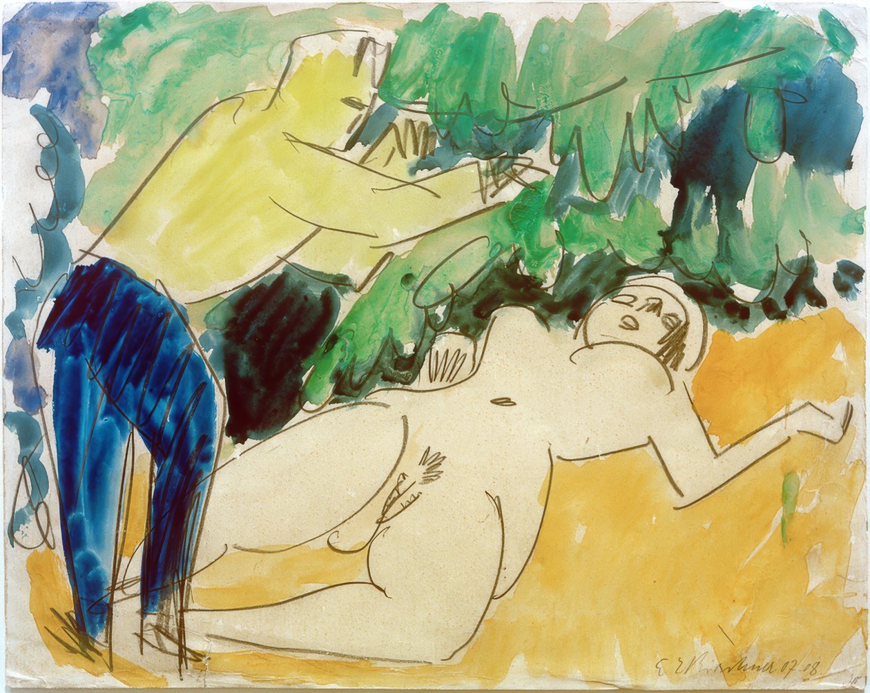 Maalari ja malli tekijältä Ernst Ludwig Kirchner