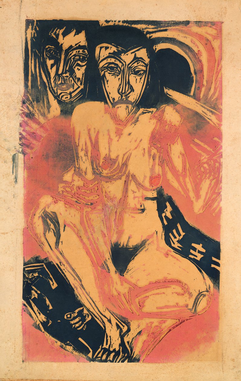 Melankolinen tyttö tekijältä Ernst Ludwig Kirchner