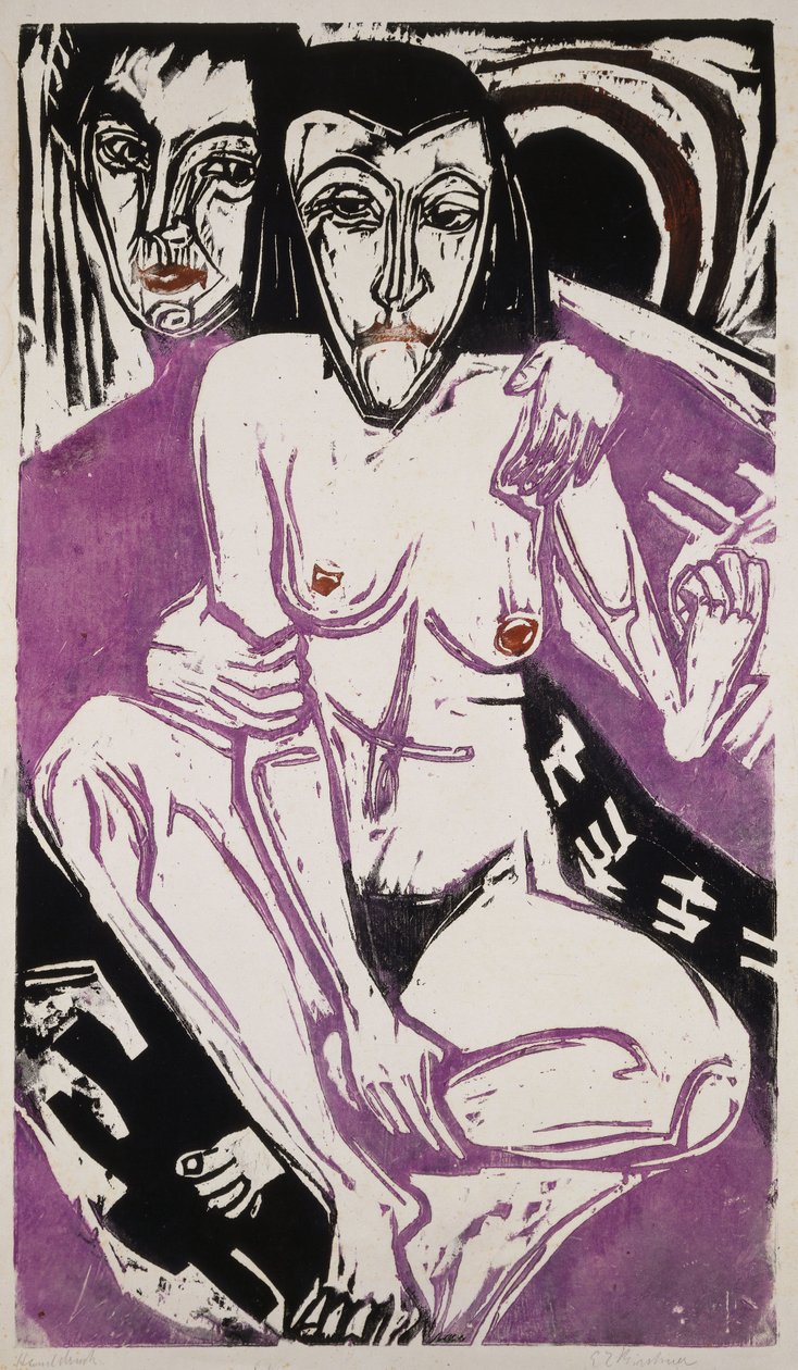 Melankolinen tyttö; Melankolinen tyttö, 1922 tekijältä Ernst Ludwig Kirchner