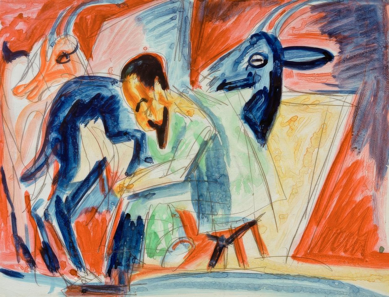 Lypsyviljelijä (vuohenlypsäjä) tekijältä Ernst Ludwig Kirchner