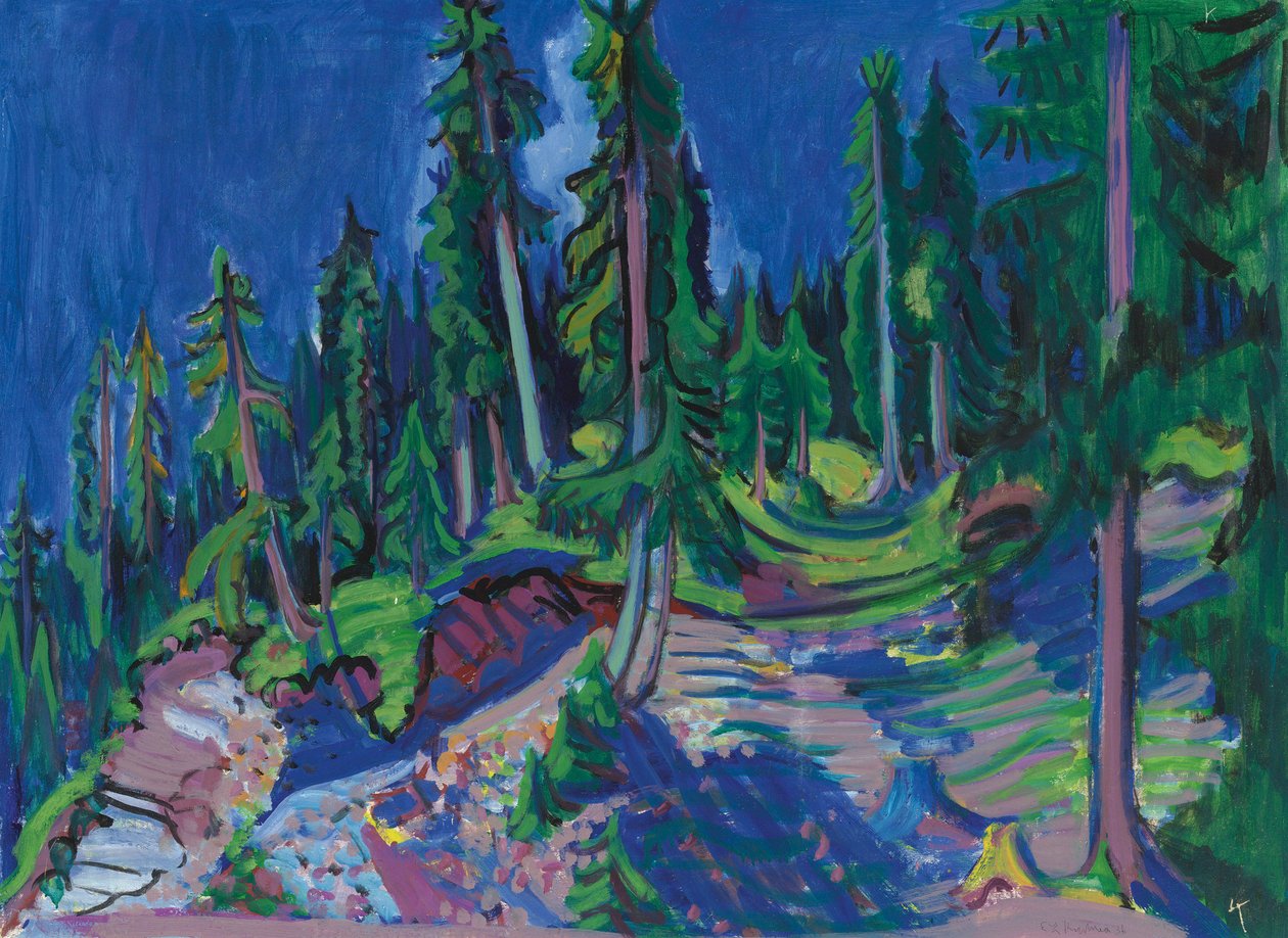 Vuoristometsätutkimus, 1936. tekijältä Ernst Ludwig Kirchner