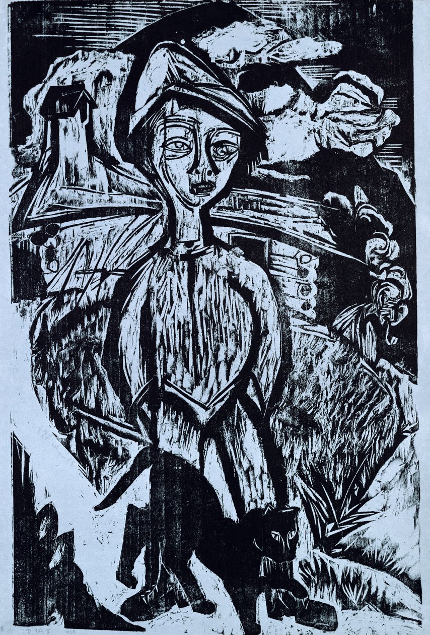 Vuoripoika myrskyssä, 1921 tekijältä Ernst Ludwig Kirchner