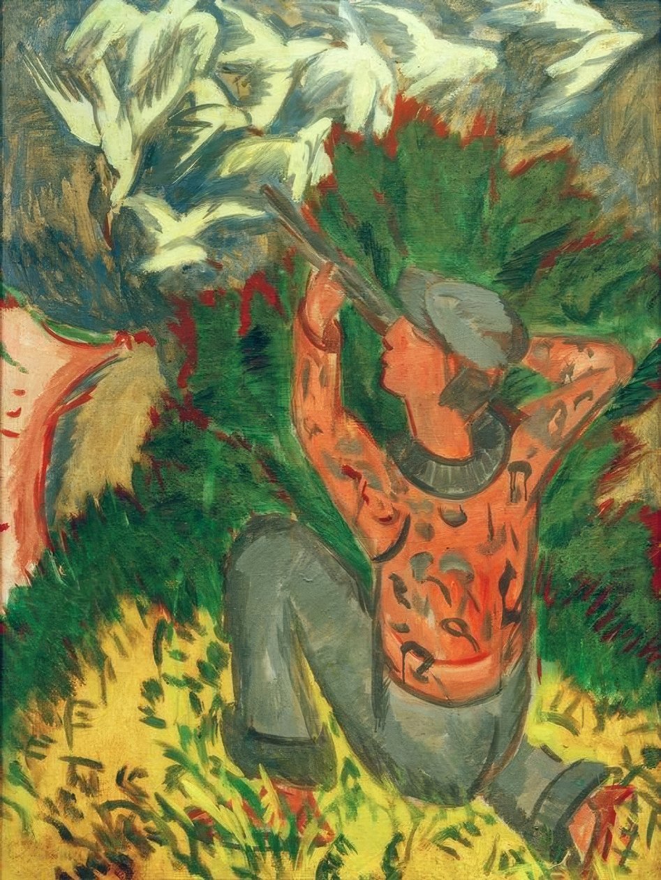 Lokkimetsästäjät metsässä tekijältä Ernst Ludwig Kirchner