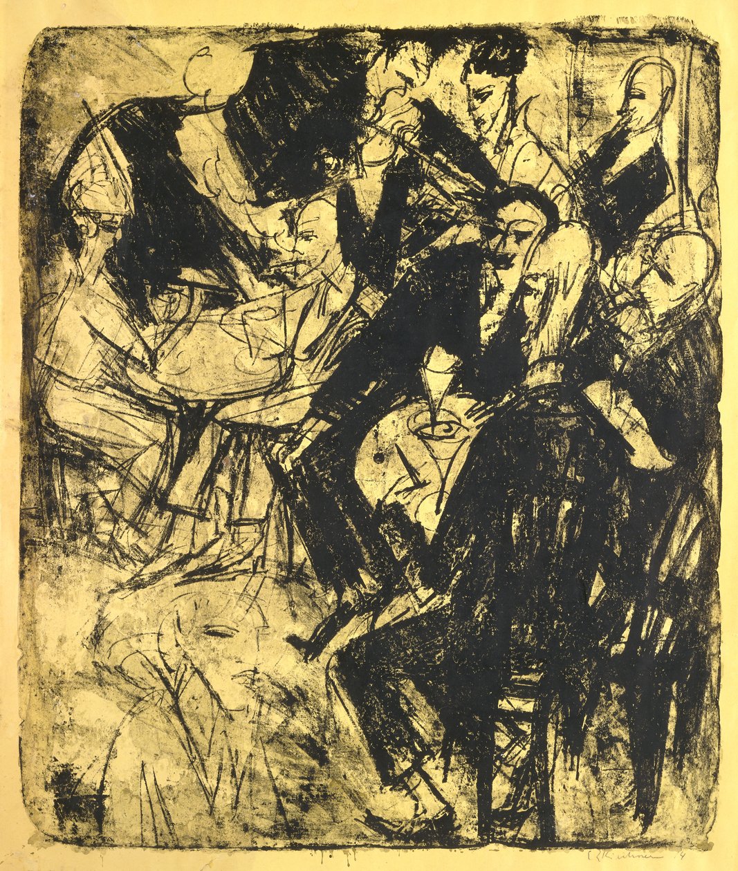 musiikkiravintola; Musiikkiravintola, 1914 tekijältä Ernst Ludwig Kirchner