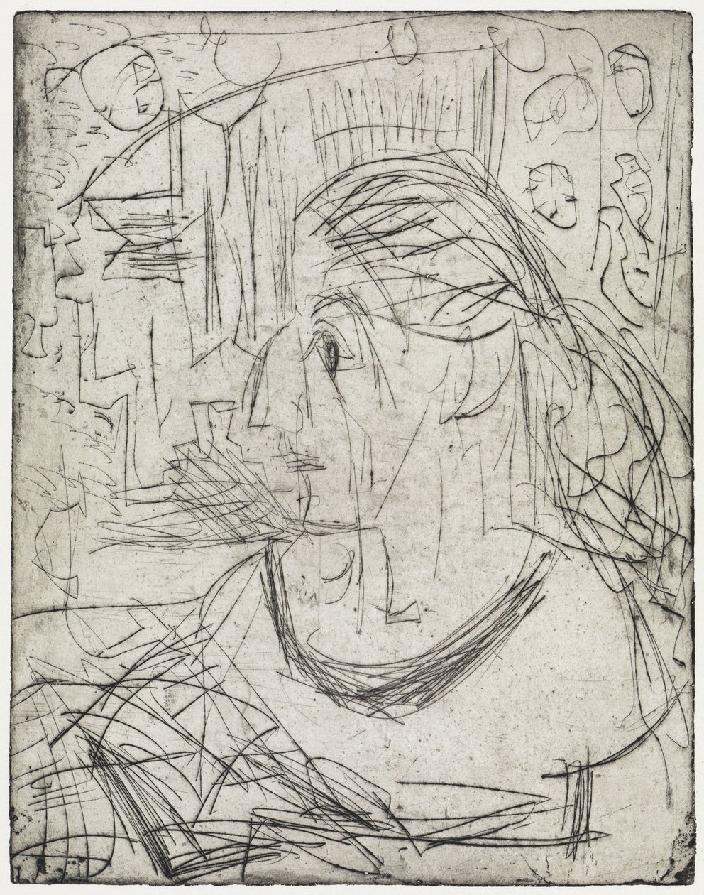 Alaston tyttö uunin ääressä / Sairas nainen tekijältä Ernst Ludwig Kirchner